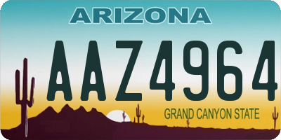 AZ license plate AAZ4964