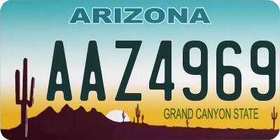 AZ license plate AAZ4969