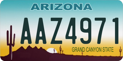 AZ license plate AAZ4971
