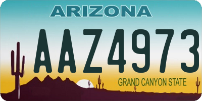 AZ license plate AAZ4973