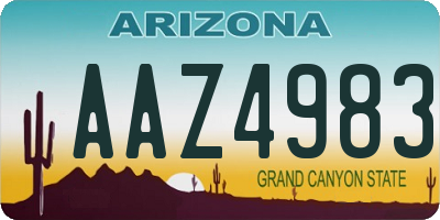 AZ license plate AAZ4983