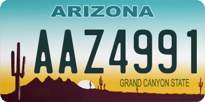 AZ license plate AAZ4991