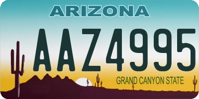 AZ license plate AAZ4995