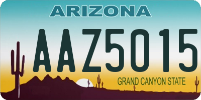 AZ license plate AAZ5015