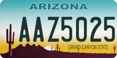 AZ license plate AAZ5025