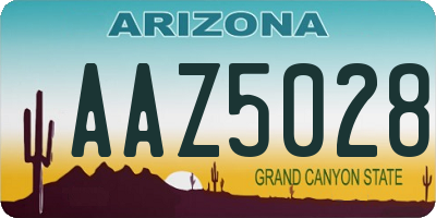 AZ license plate AAZ5028