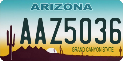 AZ license plate AAZ5036
