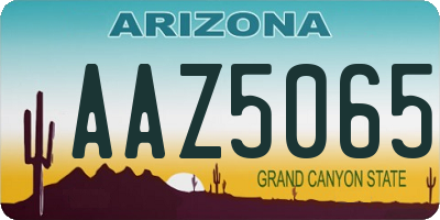 AZ license plate AAZ5065
