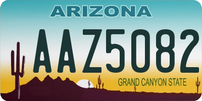 AZ license plate AAZ5082