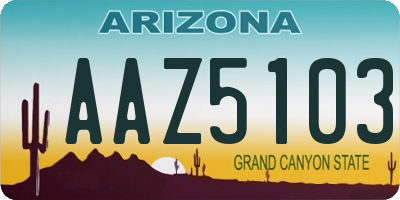 AZ license plate AAZ5103