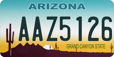 AZ license plate AAZ5126