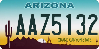 AZ license plate AAZ5132