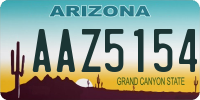 AZ license plate AAZ5154