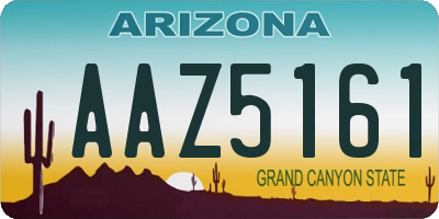 AZ license plate AAZ5161