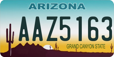 AZ license plate AAZ5163