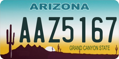 AZ license plate AAZ5167