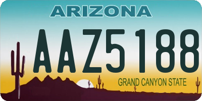 AZ license plate AAZ5188
