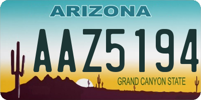 AZ license plate AAZ5194