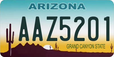 AZ license plate AAZ5201
