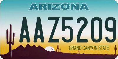 AZ license plate AAZ5209