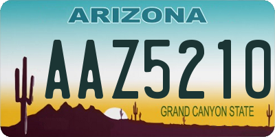 AZ license plate AAZ5210