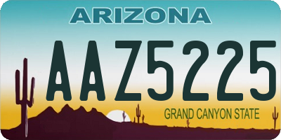 AZ license plate AAZ5225