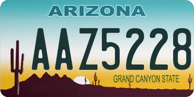 AZ license plate AAZ5228