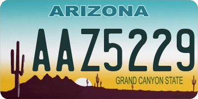 AZ license plate AAZ5229