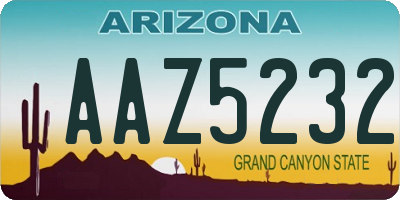 AZ license plate AAZ5232