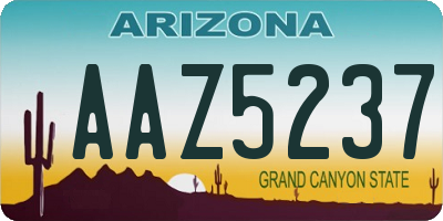 AZ license plate AAZ5237
