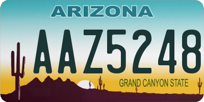 AZ license plate AAZ5248