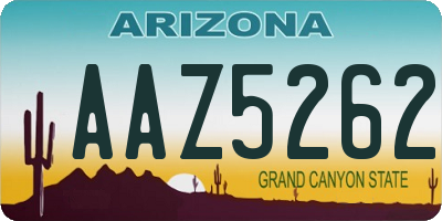 AZ license plate AAZ5262