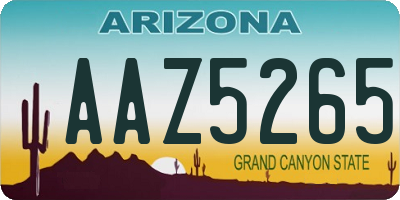 AZ license plate AAZ5265