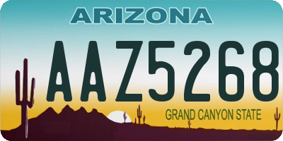 AZ license plate AAZ5268