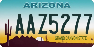 AZ license plate AAZ5277