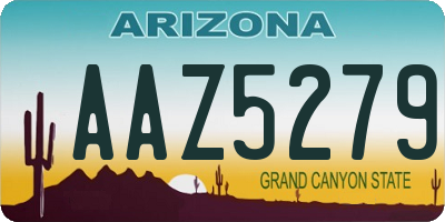 AZ license plate AAZ5279