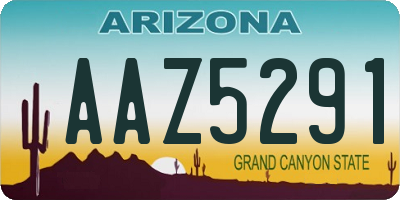 AZ license plate AAZ5291