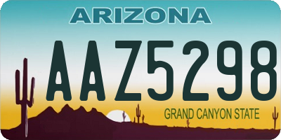 AZ license plate AAZ5298
