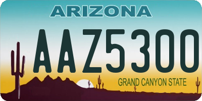 AZ license plate AAZ5300