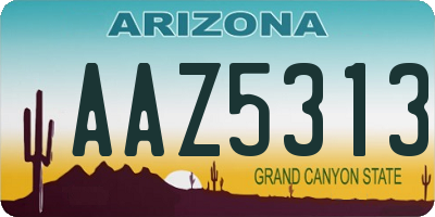 AZ license plate AAZ5313