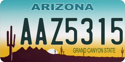 AZ license plate AAZ5315