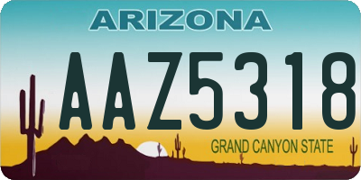 AZ license plate AAZ5318