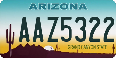 AZ license plate AAZ5322