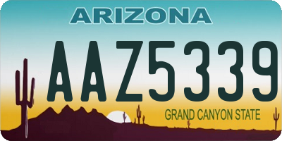 AZ license plate AAZ5339