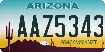AZ license plate AAZ5343