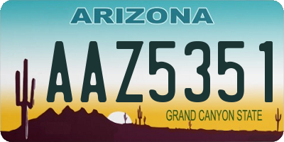 AZ license plate AAZ5351
