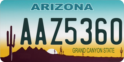 AZ license plate AAZ5360