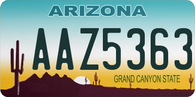 AZ license plate AAZ5363