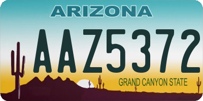 AZ license plate AAZ5372