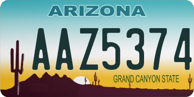 AZ license plate AAZ5374